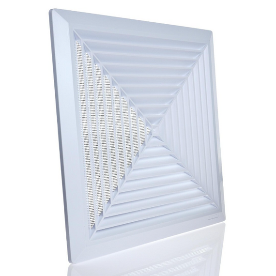 Вытяжная вентиляционная решетка с сеткой Hardi 05900 28x28 White