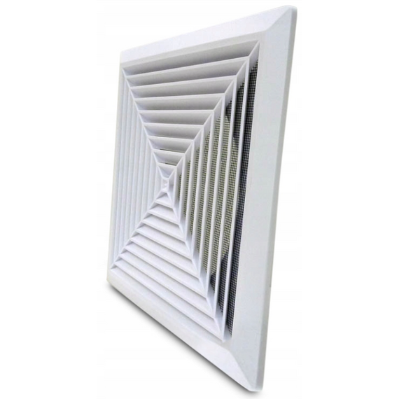 Вытяжная вентиляционная решетка с сеткой Hardi 06100 28x28 D250 White, изображение 3