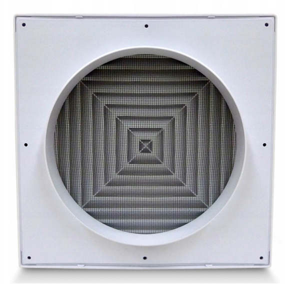 Вытяжная вентиляционная решетка с сеткой Hardi 06100 28x28 D250 White, изображение 5