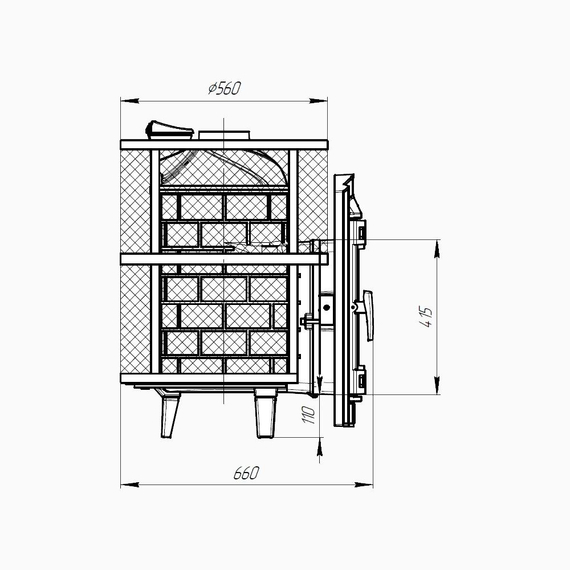 4elementsSoba pentru sauna din fonta "Atmosfera L" 24kW Prometal, изображение 10