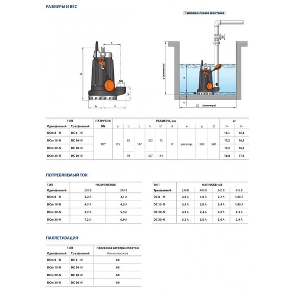 Дренажный электронасос Pedrollo DCm 43 2,2 kW, изображение 3