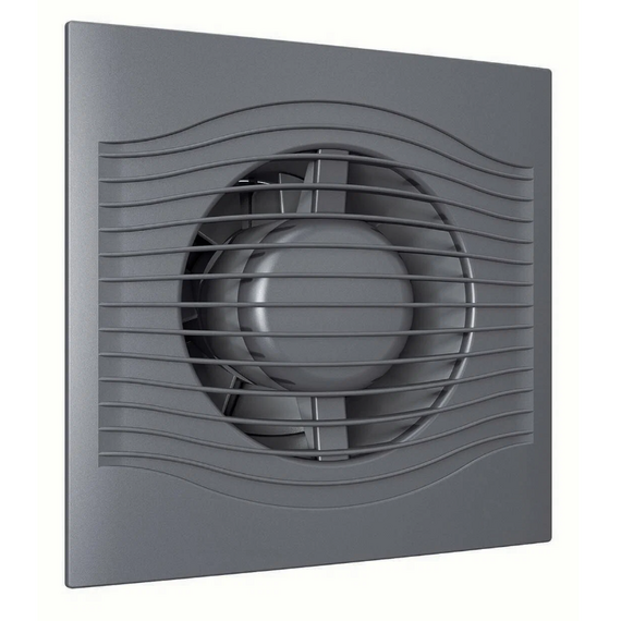 Дизайнерский вытяжной вентилятор с обратным клапаном VentEurope ELEGIA 100 BD Dark Gray Metal D100, изображение 2