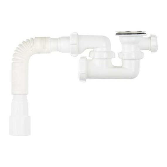Сифон для душ. поддона 1 1/2"х40 регулир. с выпуском с г.т. 40х40/50 Aquant