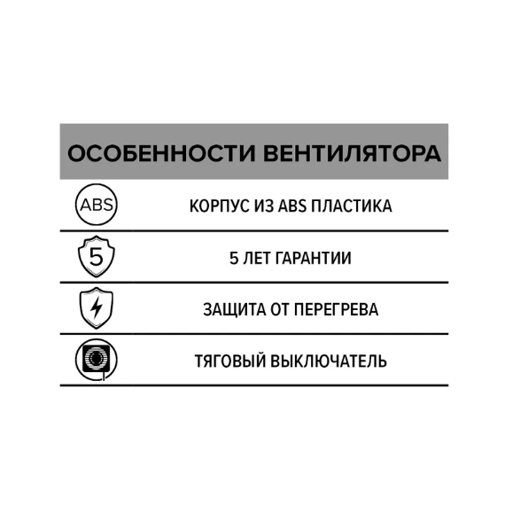 Осевой вытяжной вентилятор с выключателем Era E 125-02 D125 White, изображение 6