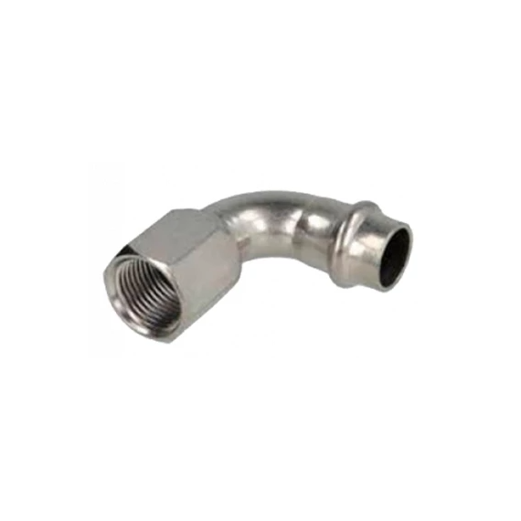 4elementsCot 90° din oțel inoxidabil cu filet F 22×3/4", V-type