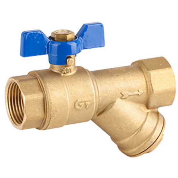 4elementsRobinet cu bilă tip fluture 3/4" FF cu Y-filtru Genebre