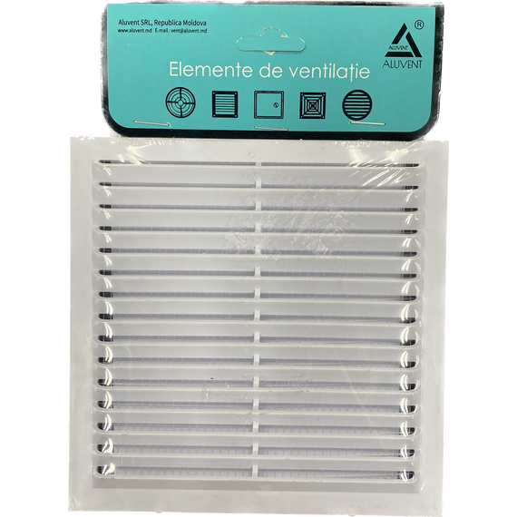 Вытяжная вентиляционная решетка из ПВХ Aluvent 1313V 13x13 White, изображение 3