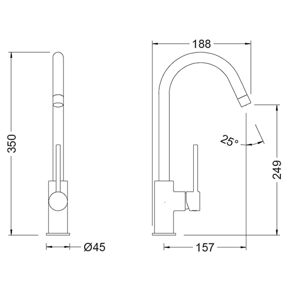 4elementsBaterie pentru bucătărie Genebre Tau Cold Start (350mm), изображение 2