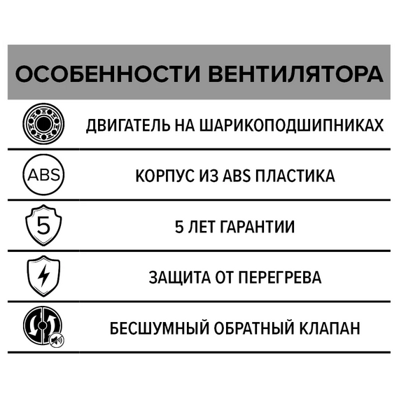 Дизайнерский вытяжной вентилятор с обратным клапаном Diciti RIO 4C D98 Gray Metal, изображение 6