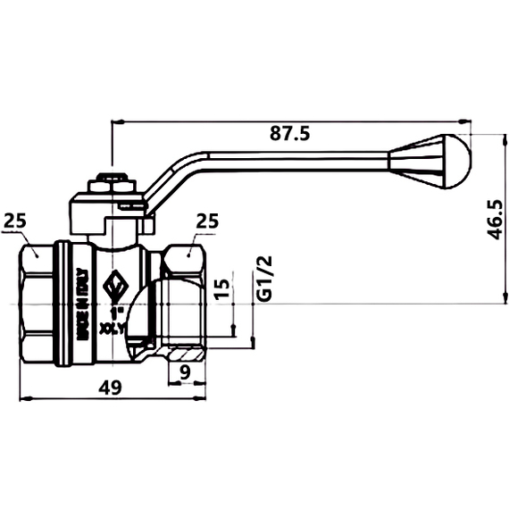 4elementsRobinet cu bila și miner 1/2" FF Bugatti, изображение 2