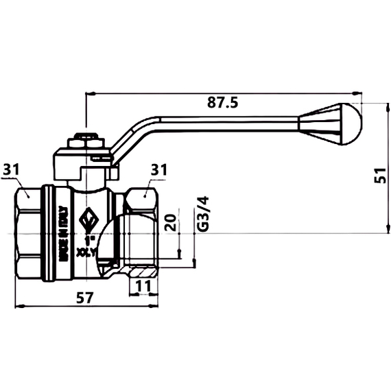 4elementsRobinet cu bila și miner 3/4" FF Bugatti, изображение 2