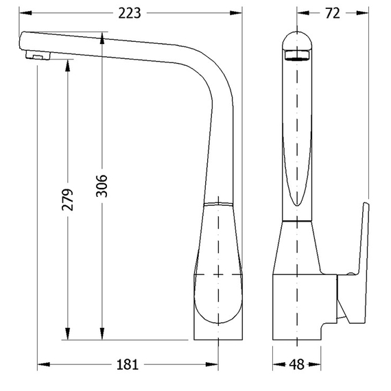 4elementsBaterie pentru bucătărie Genebre Klip (gura de scurgere 306mm), изображение 3