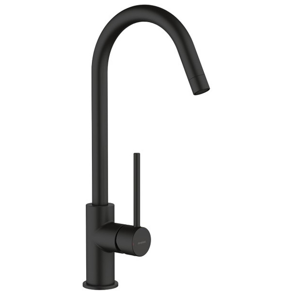 4elementsBaterie pentru bucătărie Genebre TAU Black Cold Start (gura de scurgere 350mm)