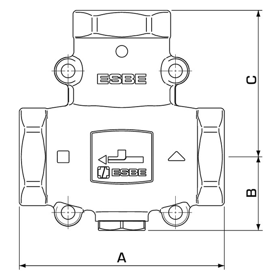 VTC 511 Термостатический 3-ходовой клапан DN25, KVS9, Rp 1" T55C ESBE, изображение 4