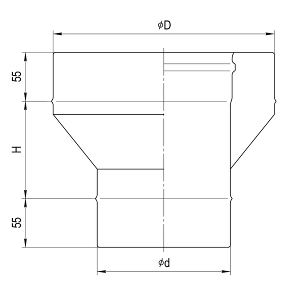4elementsRacord de trecere cos de fum (start sandwish) Ferrum (430/0,8) D115х200, изображение 4