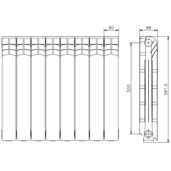 4elementsRadiator din aluminiu Ferroli POL 500/100, изображение 4