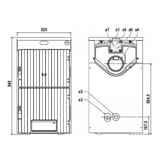4elementsCazan pe combustibil solid SFL 4 kW Ferroli, изображение 3