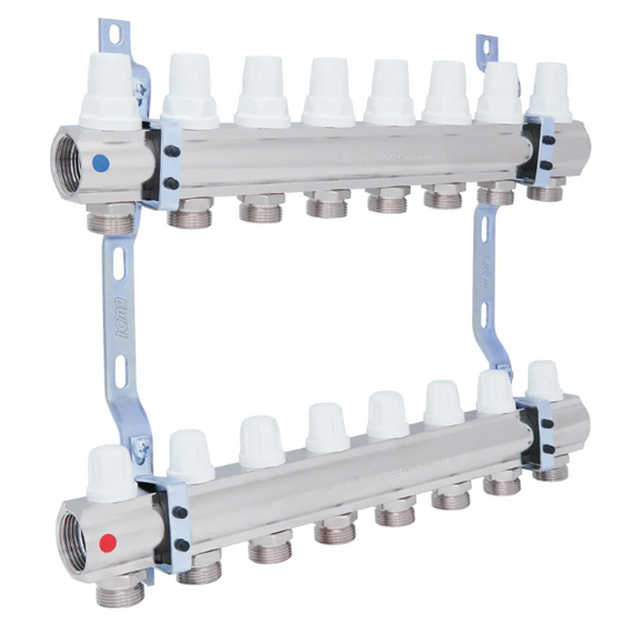 Коллектор для тёплого пола 1"x 8 вывод. ICMA