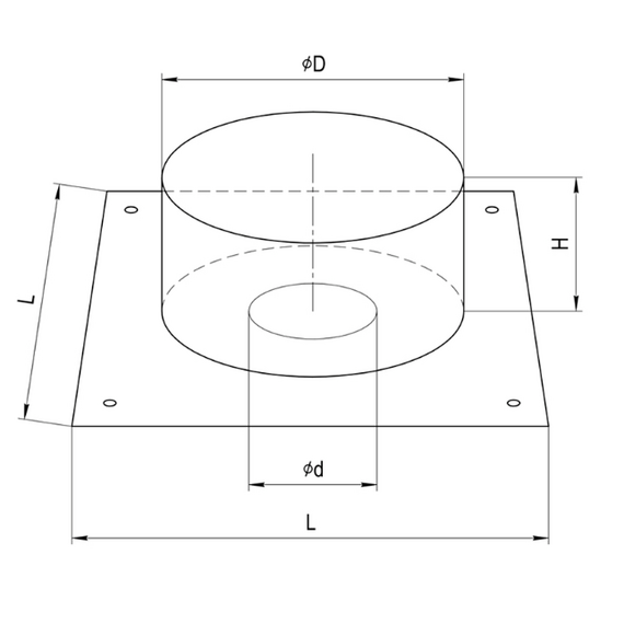 4elementsTrecere tavan simplu cos de fum Ferrum D210 (0,5mm), изображение 4