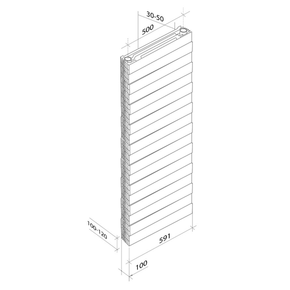 Биметаллический радиатор Royal Thermo PianoForte Tower 500 Silver Satin 22 секции, изображение 3