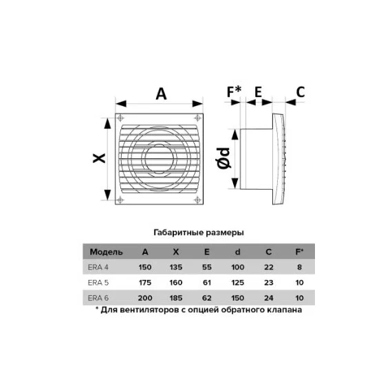 4elementsVentilator de evacuare axial cu grila si intrerupator cu lant ERA 6S-02 D150 White, изображение 7