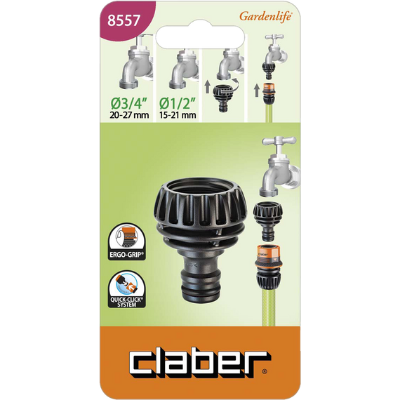 4elementsСonector la imbinare rapida 1/2"- 3/4"(filet interior) Claber, изображение 2
