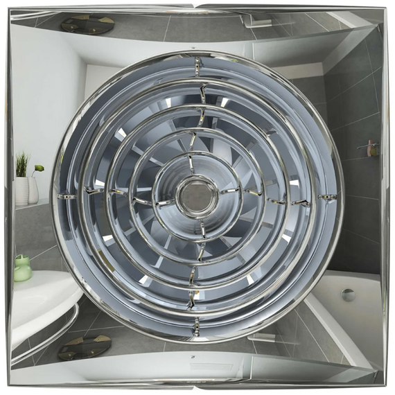 Дизайнерский вытяжной вентилятор с обратным клапаном DICITI AURA 4C D100 Chrome