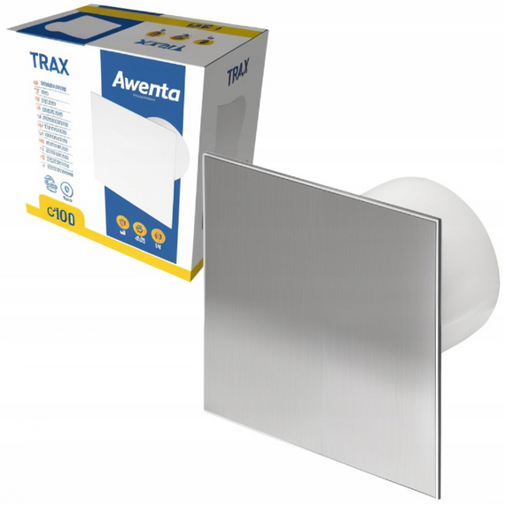 Осевой вытяжной вентилятор металлический Awenta TRAX WTI100 D100 White, изображение 3