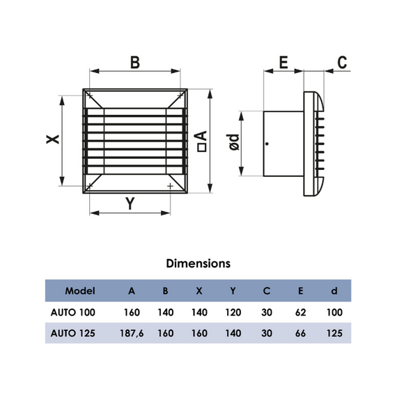 4elementsVentilator de evacuare axial cu jaluzele VentEurope AUTO 125 D125 White, изображение 6