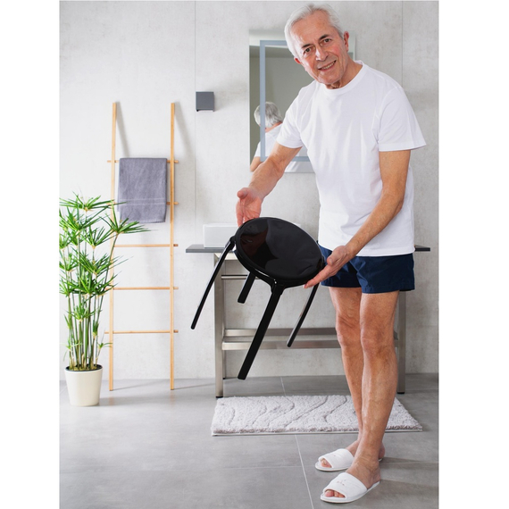 4elementsTaburet de baie Max aluminiu negru Ridder, изображение 2
