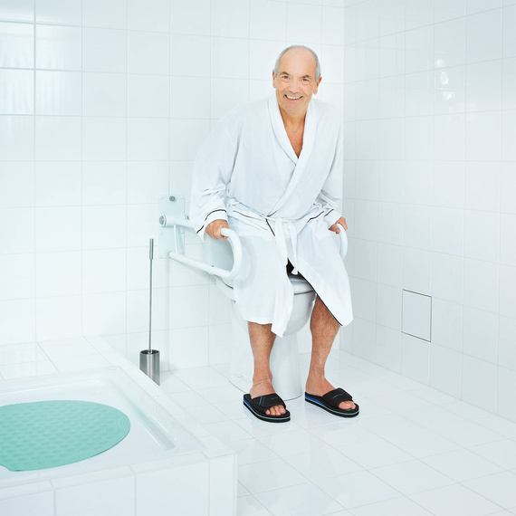 4elementsBară de sprijin pentru acces la WC Tim 76 cm, oțel alb, изображение 6