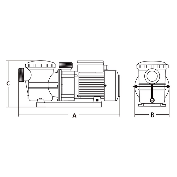 Насос для бассейна KUBBER STP35; 9,6m3/h; 0.25KW/220V, изображение 3