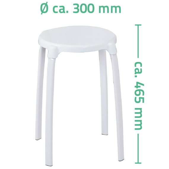 4elementsTaburet de baie Max alb aluminiu Ridder, изображение 2