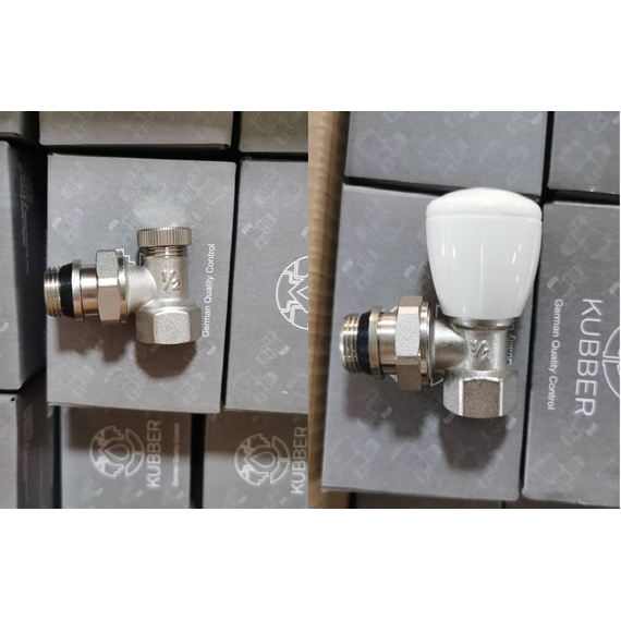 Комплект угловых кранов (подача + обратка) 1/2"х1/2" KUBBER (с уплотнительн резинкой, полипроп)