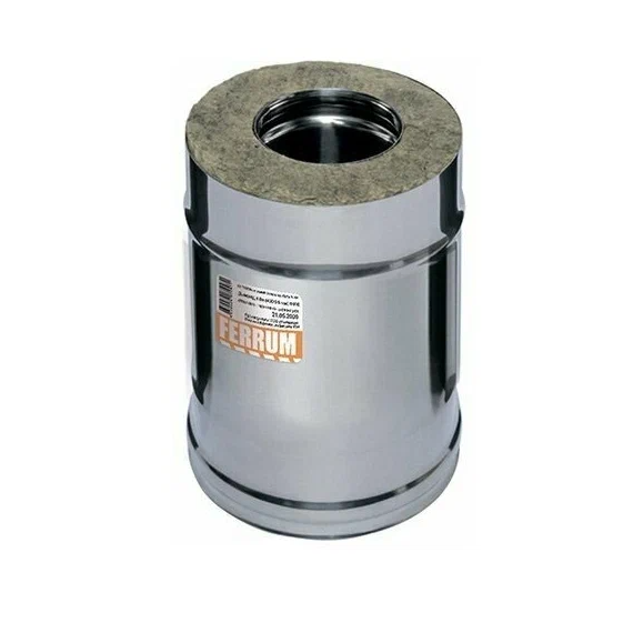 Сэндвич дымоход двустенный 0,25м Ferrum (430/0,5) D180x280, изображение 2