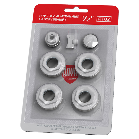 4elementsSet pentru conectare radiatoare 1x1/2'' silver Royal Thermo