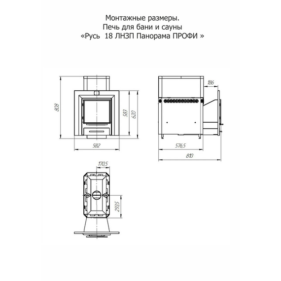 4elementsSoba de saună RUSI 18 LNZP Profi Panorama 1.1 (fără ușă și cadru) 18 kW, изображение 7