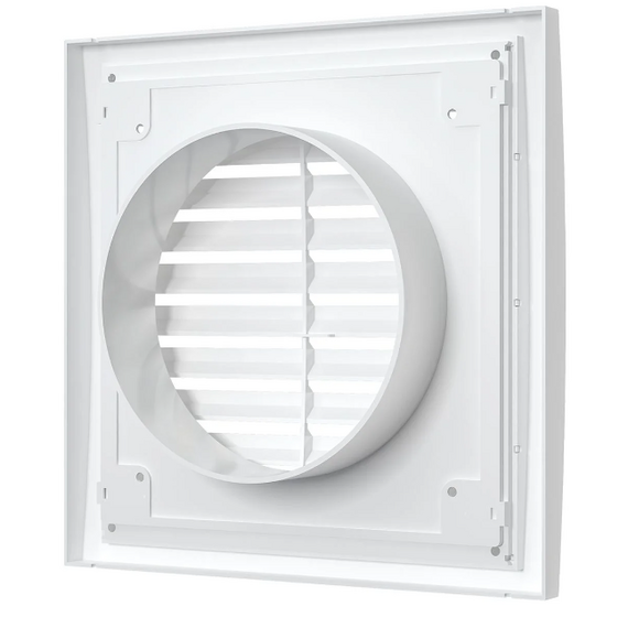 Вытяжная вентиляционная решетка из АБС-пластика с фланцем Mistral 20x20 D150 White, изображение 4