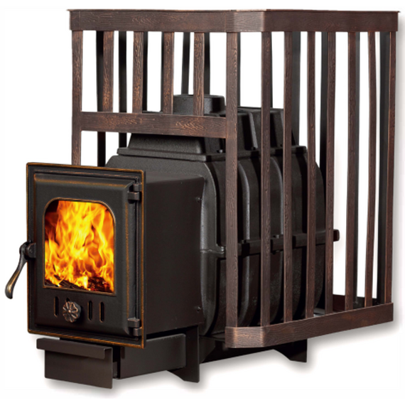 4elementsSoba pentru saună din fontă YO: SAUNA 24 K402, cu plasă, 14-24m3