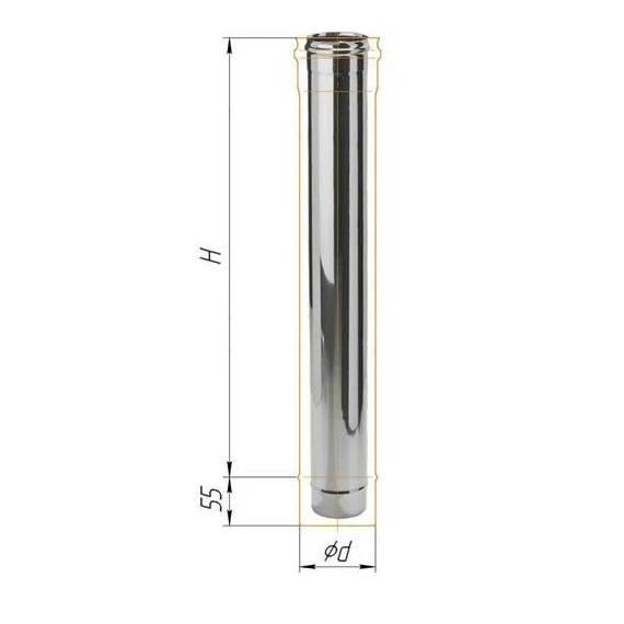 4elementsTeava cos de fum 1,0m Ferrum D115 (0,8mm), изображение 3