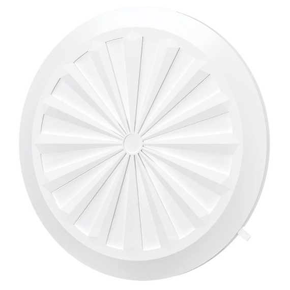 Регулируемая вытяжная вентиляционная решетка Mistral D180 (фланец D90-160) White, изображение 2
