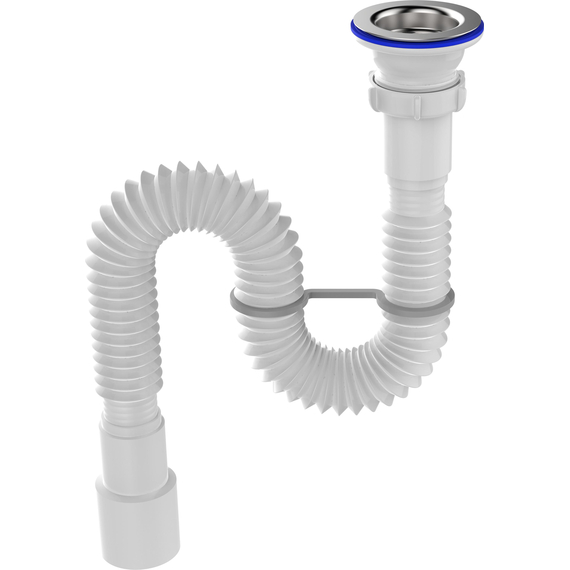 Гофросифон 1 1/2"х40/50 удл. с мет.реш., длина 3000 мм, Aquant