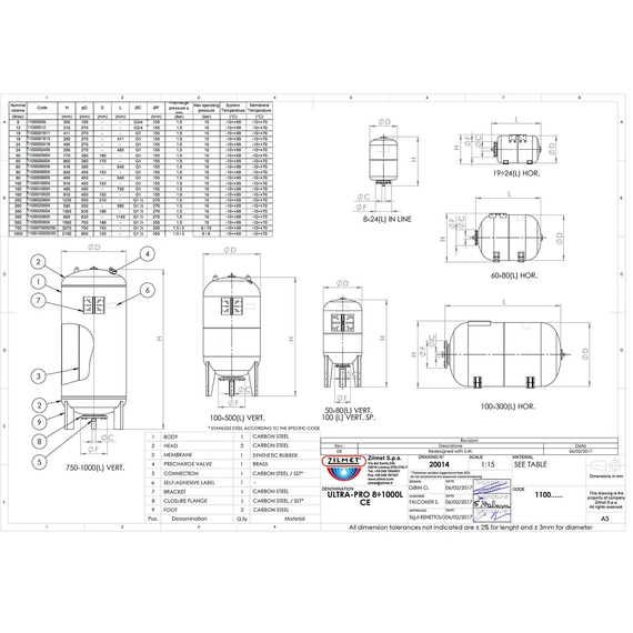 Расширительный бак Ultra-Pro 100L 1" G (Blue) вертикальный ELBI, изображение 3
