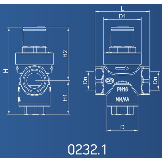 4elementsРедуктор давления поршневого типа SABO PN25 1" OR, изображение 4