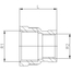 4elementsMufa din oțel inoxidabil (reducție) 1 1/2" x 1" Genebre, изображение 3